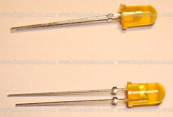 LED DIODE 0,4W 5MM (3,00 to 3,50V) - ORANGE DIFFUSED LIGHT SUPERBRIGHT ORANGE CASING