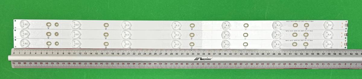 Led backlight strip for tv PHILIPS 32" set 3pcs X GJ-2K15 D2P5-315   D307-V3.1 (17.8mm) , LENGTH : 617mm , 7 DIODES ,  PHILIPS PART NUMBER : 996598003615