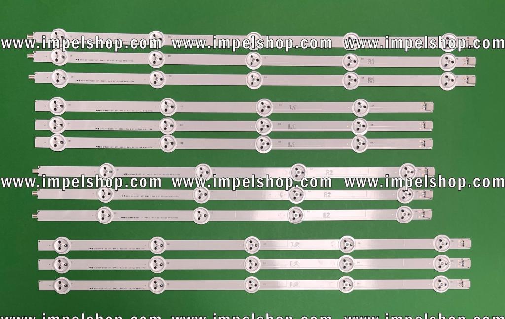 Led backlight strip for tv LG 47" set 12pcs ( R1 X 3pcs , R1-1 X 3pcs , L1 X 3pcs , L1-1 X 3pcs) (AGF78400801) (6916L-1260A , 6916L-1261A , 6916L-1262A ,  6916L-1263A) (6916L-1174A , 6916L-1175A , 6916L-1176A , 6916L-1177A)