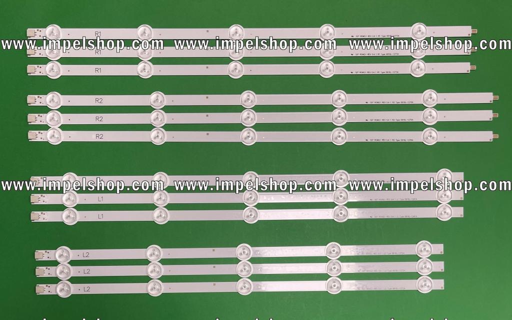Led backlight strip for tv LG 50" set 12pcs ( R1 X 3pcs , R2 X 3pcs , L1 X 3pcs , L2 X 3pcs) (AGF78401201 , AGF78240901) (6916L-1241A + 6916L-1272A + 6916L-1273A + 6916L-1276A)