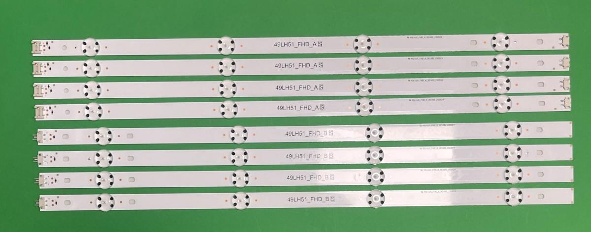 Led backlight strip for tv LG 49" FHD set 8pcs ( 49LH51_FHD A X 4pcs &  49LH51_FHD B X 4pcs ) , AGF79082501 ,
