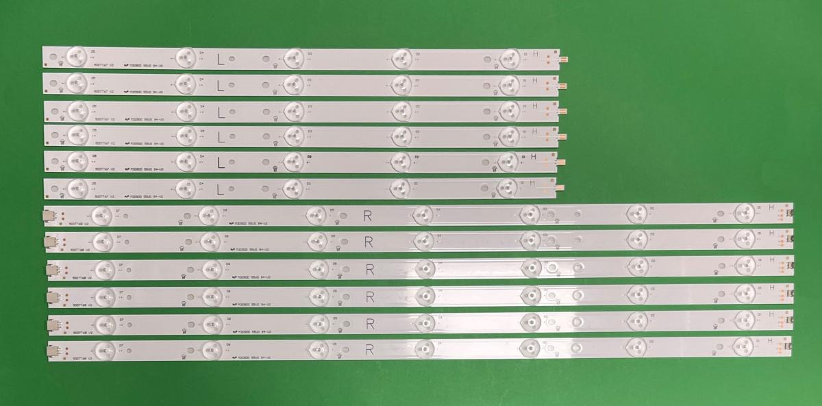 Led backlight strip for tv PHILIPS  50" set   6 pcs X R: 500TT68 V2 SX-11800730A0-2C565-0-A-55M-2948    ,   6 pcs X L: 500TT67 V2 SX-11800730A0-2B554-0-A-55B-0616  (72LED) , LB-PF3030-GJABL500612AFB2-R-H & LB-PF3030-GJABL500612AFB2-L-H , LENGTH OF 1 ROW R+L : 1000mm , PHILIPS PART NUMBER : 996598003625 ,