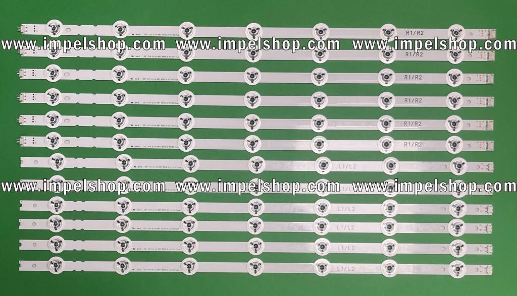 Led backlight strip for tv LG 55" V14 SLIM DRT REV 0.0  12 pcs ( R1 X 3pcs , R2 X 3pcs , L1 X 3pcs , L2 X 3pcs)  (6916L-1629A, 6916L-1630A, 6916L-1741A, 6916L-1743A)