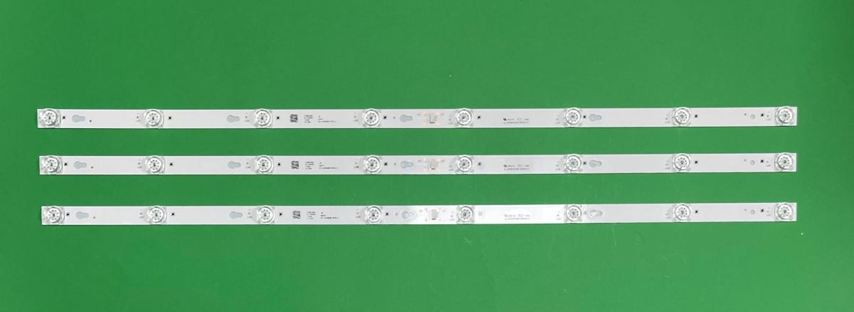 Led backlight strip for tv TCL 40" set 3pcs TOT_40D2900_3x8_3030C_d6f_2d1_4S1PX2 , YHB-4C-LB4008-YH05J 40S305 , 40HR330M08A6 , 4C-LB4008-PF01J , 40HR330M08A6 ,  JL.D40042330-004ES-M , 8LED / 6V ,  DŁUGOŚĆ : 690MM