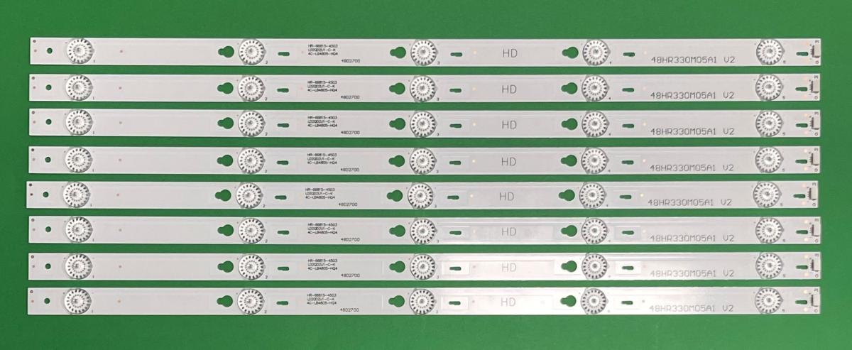 Led backlight strip for tv TCL 48" set 8pcs  TOT_48D2700_8X5_3030C_V3   YHF-4C-LB4805-YHEX2 , 48HR330M05A1 ,  5LED  6V, LENGTH : 490mm