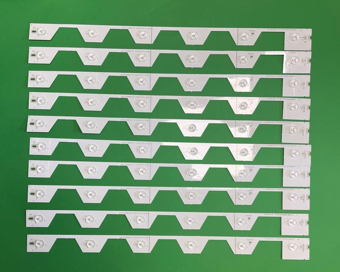 Led backlight strip for tv TCL 55" set 10 pcs X   TMT_55E5800_10x6_3030C  , 55HR330M05A1 , YHF-4C-LB5506-YH1 ,  4C-LB5506-ZM1 GIC55LB21-LED3030-V1.2  , 6V , 6LED , LENGTH : 577MM