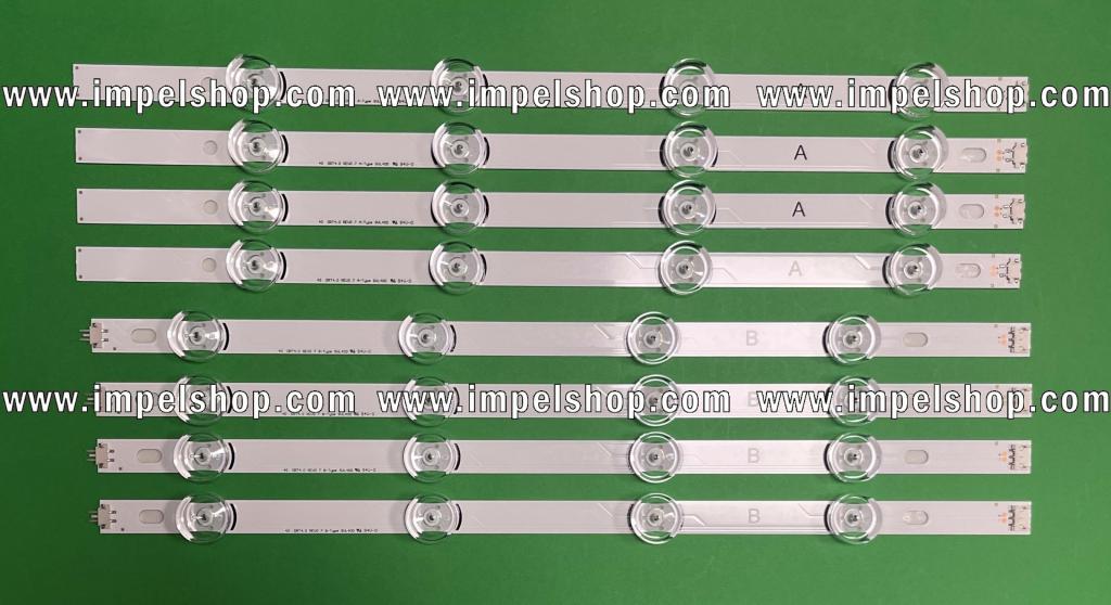 Led backlight strip for tv LG INNOTEK 40" set 8pcs ( DRT3.0 / DRT4.0 40"  TYPE A X 4 & TYPE B X 4 ) , 6916L-0884A / 6916L-0885A ,  AGF79044002