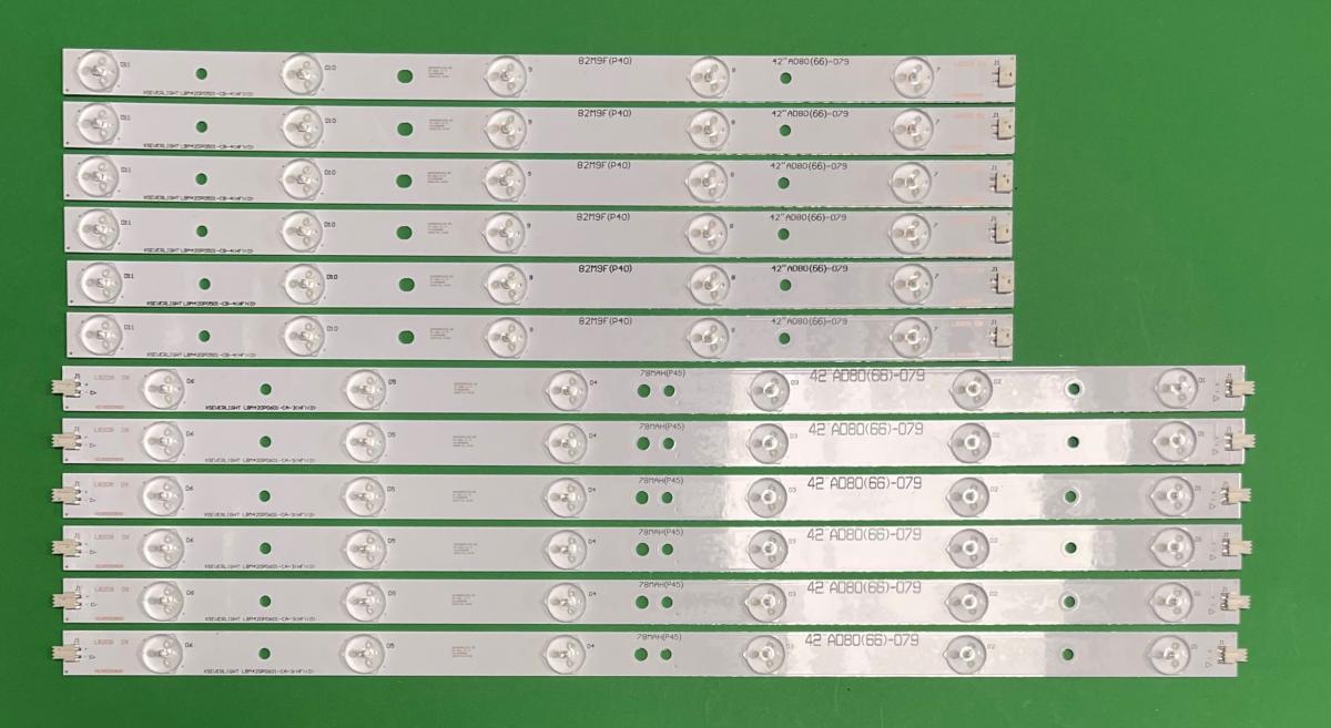 Led backlight strip for tv PHILIPS  42" set  12pcs ,  6pcs X LBM420P0601-CA-3(HF)(0) & 6pcs X LBM420P0501-CB-4(HF)(0)