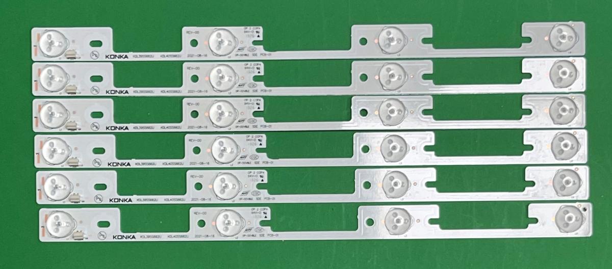Led backlight strip for tv KONKA / TCL / THOMSON  39" set 6pcs X KDL39SS662U , 4LED , LENGTH : 326MM , 6V