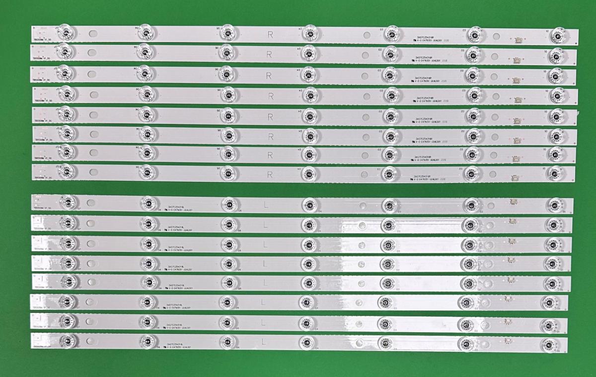 Led backlight strip for tv PANASONIC 55" set 16pcs , 8pcs X R: TB5509M V1_00   &   8pcs X L: TB5509M V0_00  550TV01  (112LED) ,  7led , 540mm , 3V ,