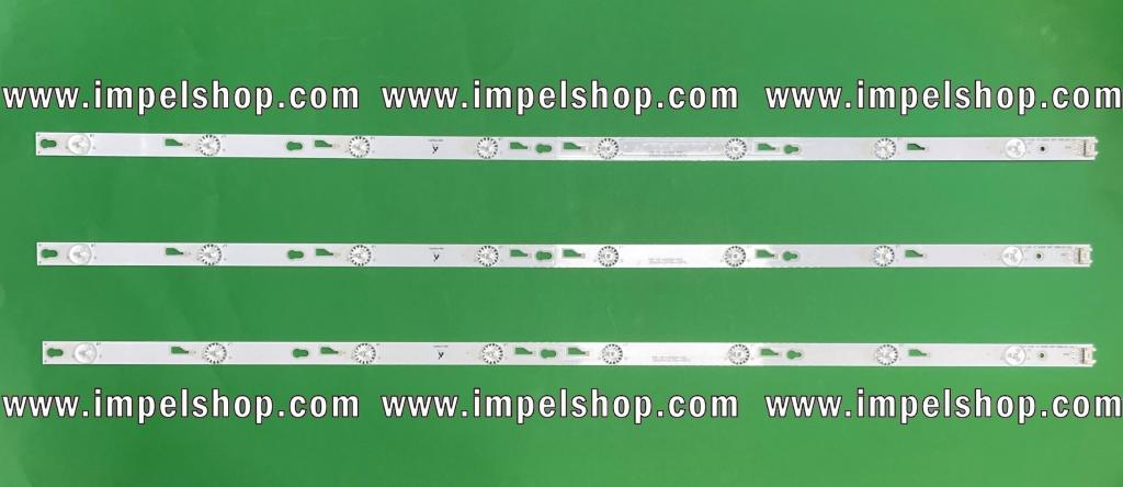 Led backlight strip for tv TCL 40" set 3pcs TOT_40F3800_3X8_3030C_V1 / TOT_40D2700_3X8_3030C_4S1PX2 / 4C-LB4008-HR2/ 40HR330M08A2 V0 / 4C-LB400T-YH5 , 8LED , 6V  LENGTH : 780MM