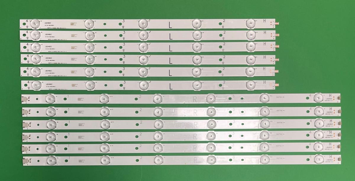Led backlight strip for tv PHILIPS  50" set   6 pcs X 500TT41 V4 / SX-11800731B0   &   6 pcs X 500TT42 V4 / SX-11800732B0   (66LED) , 705TLB50B337DL00L & 705TLB50B339DL02LA , LENGTH OF 1 ROW  R+L : 1000mm