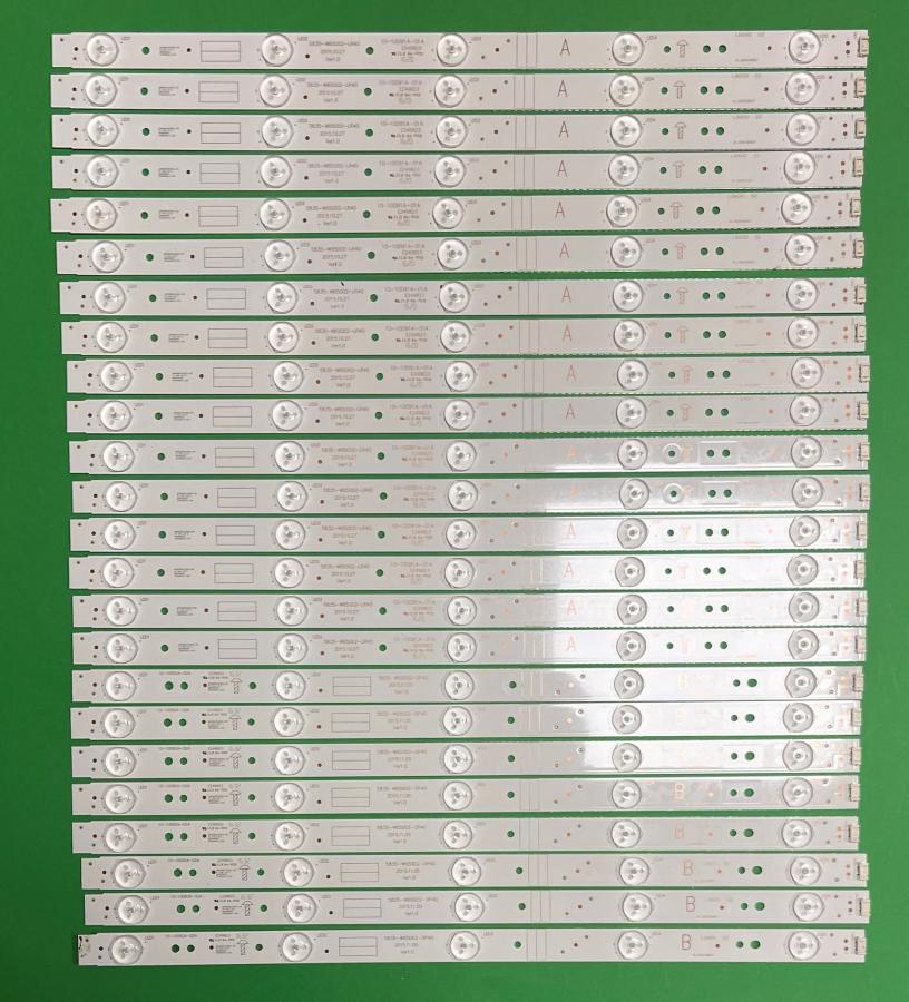 Led backlight strip for tv LG 65" set  24pcs   5835-W65002-LR40 (A) X 16pcs & 5835-W65002-OP40 (B) X 8pcs , 3V , 416MM