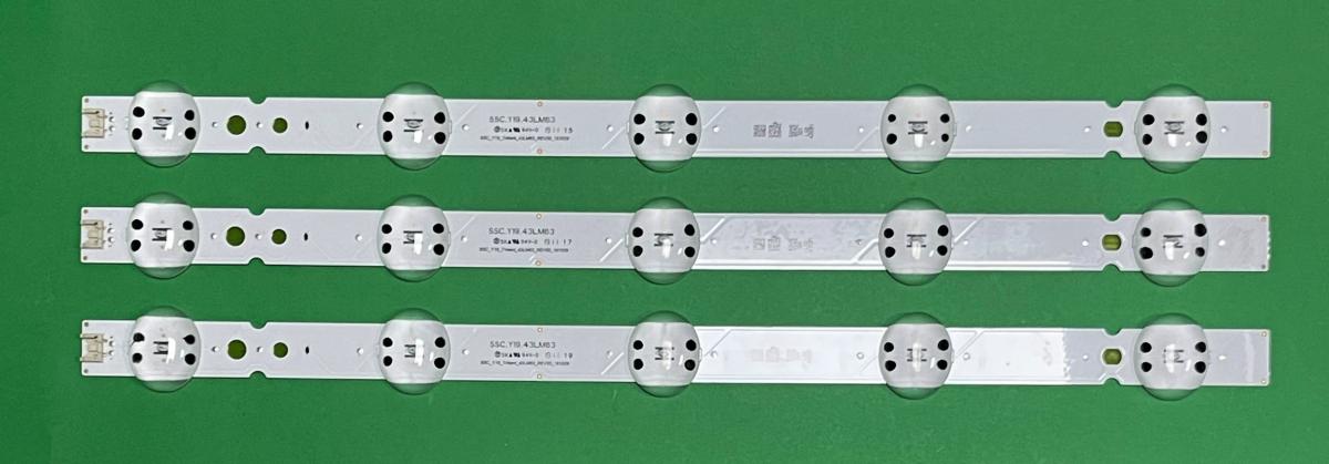 Led backlight strip for tv LG 43" set   SSC_Y19_Trident_43LM63 EAV64592301  X 3pcs , 5LED , 3V , 425MM