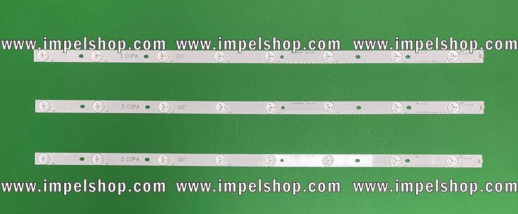 Led backlight strip for tv CHANGHONG 32" set  3pcs X RF-AB320E32-0801S-01 A2 , 8LED , LENGTH :  605MM