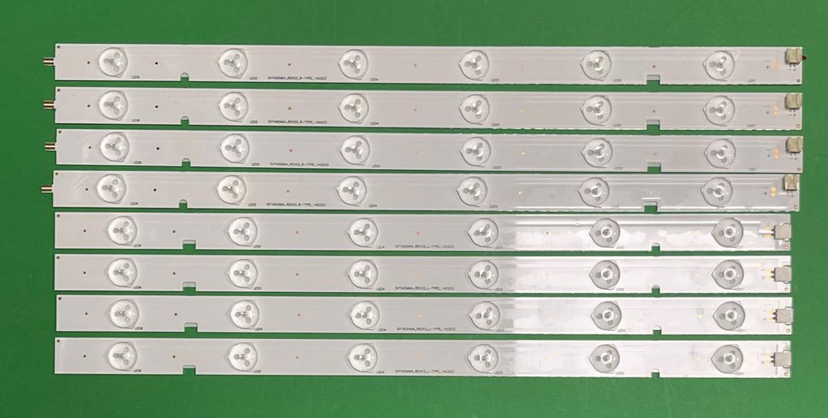 Led backlight strip for tv TOSHIBA 39" / 40"  ZESTAW 8pcs   , 4pcs X SVT400A94_REV03_L-TYPE_140203  SVT390A12_L_REV1.0_130314 / SVT390A05_L_REV3.0_121114 L1 & 4pcs X SVT400A94_REV03_R-TYPE_140203  SVT390A12_R_REV1.0_130314 / SVT390A05_R_REV3.0_121114 R1