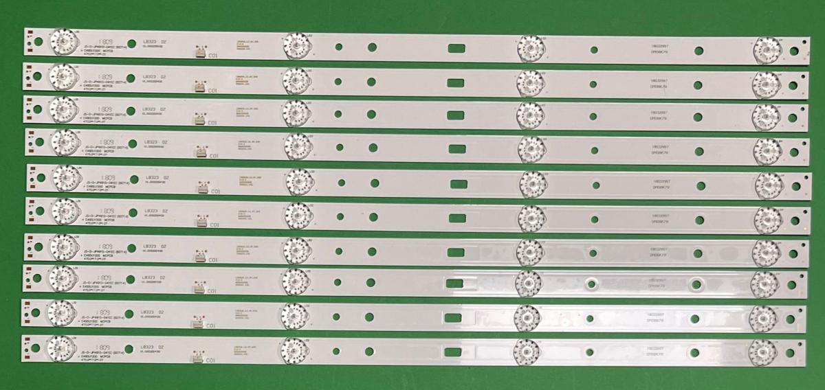 Led backlight strip for tv TCL 49" set 10 pcs X JS-D-JP4910-041EC , 4LED , VOLTAGE : 6V , LENGTH : 469MM