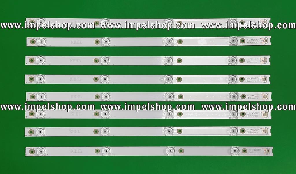 Led backlight strip for tv TCL 49" set 8pcs X 49HR330M04A2 V3 4C-LB4904-HR07J 4C-LB4904-YH08J , 4LED , 453MM , 6V ,