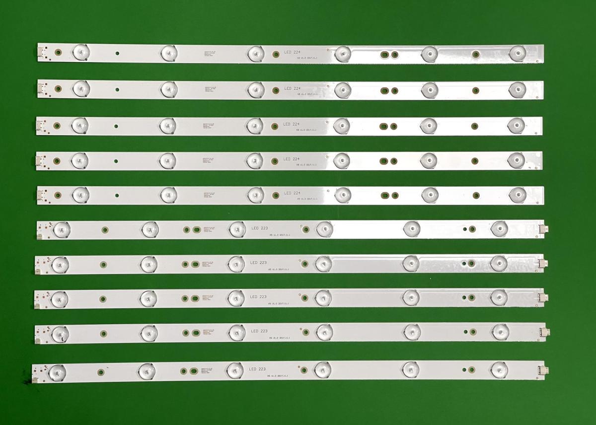 Led backlight strip for tv CHANGHONG / SUNNY 49" set  10pcs , 5pcs X LB-C490F13-E2-L-G1-LD1/LB49002 V0  6LED , 498MM &  5pcs X LB-C490F13-E2-L-G1-LD8/LB49002 V1  6LED , 498MM