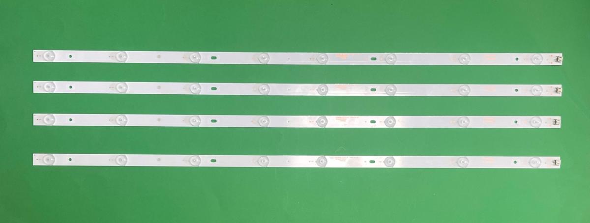 Led backlight strip for tv TCL 39" set 4pcs X  0Y39D08-ZC14F-04 ZX39JTX332M08A0 V0 , ZX39-A-D6106092920 303WY390037 ,   8LED, 3V, 756MM ,