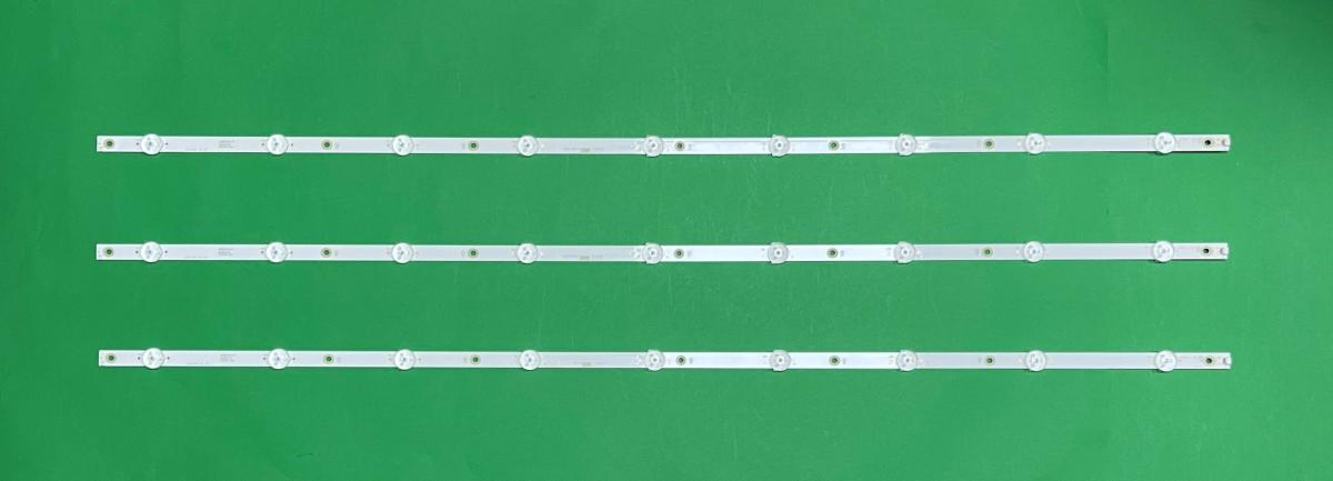 Led backlight strip for tv PHILIPS  43" set  3pcs X LB43046 V0_02/KS-AL 94V-0 E465853 16260B 81010 LB-PM3030-GJD3X3433X9 GJ-2K18-D3X3-430-D309-PHP 5503-V1 , 9LED , 3V ,  LENGTH : 840MM ,