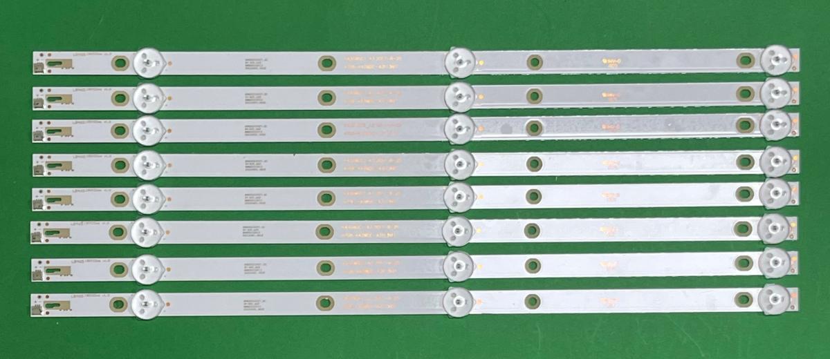 Led backlight strip for tv PHILIPS  43" set  8pcs X K430WDC1 A3 / 4708-K43WDC-A1113N11 , 3LED , 389MM , 6V