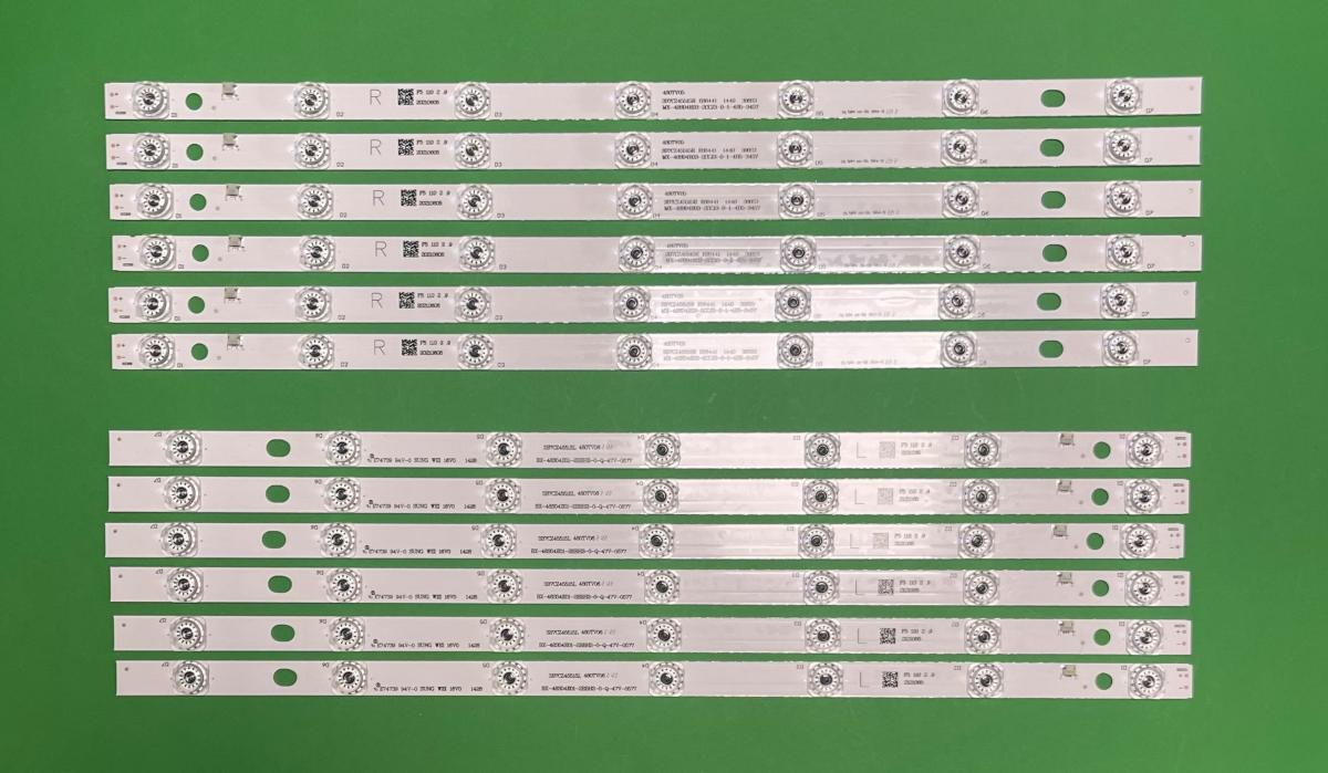 Led backlight strip for tv PANASONIC  48" set   6pcs X R: 480TV05 V2    &   6pcs X L: 480TV06 V2     (84LED) , MX-48S04E04-2BBJ3 & MX-48S04E03-2BBJ3 ,