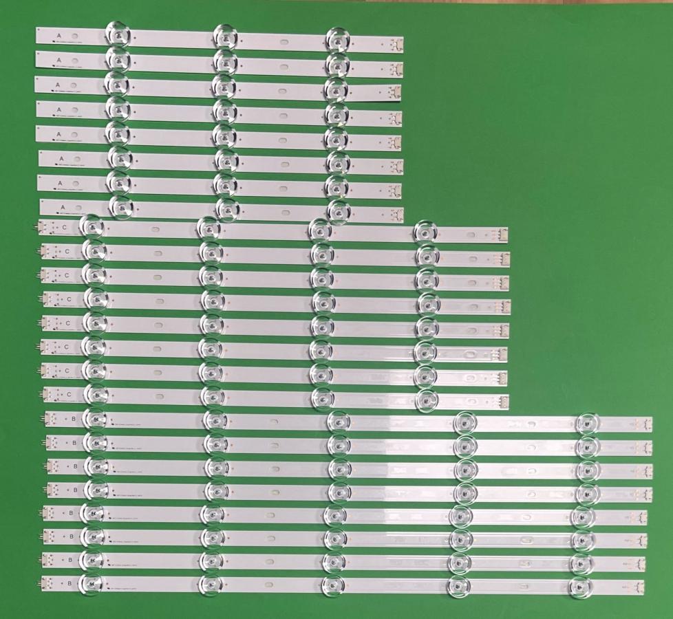 Led backlight strip for tv LG INNOTEK 65" set 24pcs ( DRT3.0 65" TYPE A X 8pcs & TYPE B X 8pcs & TYPE C X 8pcs )