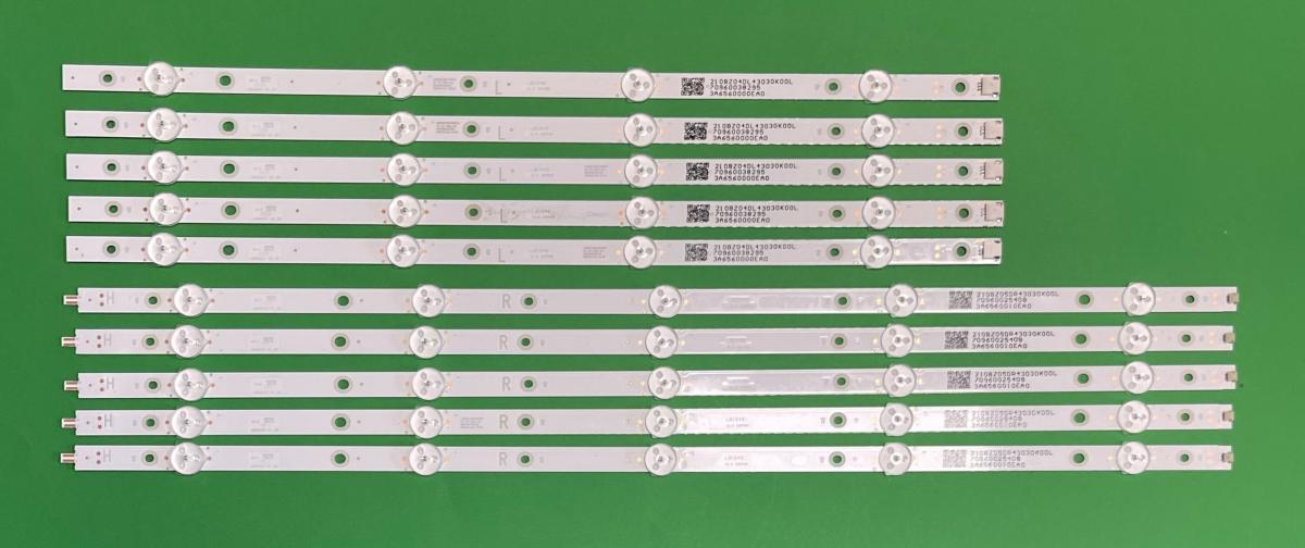 Led backlight strip for tv PHILIPS  49" set   5pcs X LB49021 V0_00 / LB49023 V0_00  ,   5pcs X LB49021 V1_00 / LB49023 V1_00   (45LED) , 3V