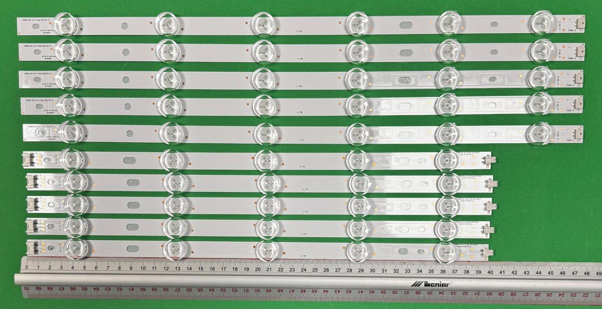 Led backlight strip for tv LG INNOTEK NDE  42" set 10pcs  , 5pcs X LG Innotek 42" NDE Rev0.3 A Type , 6LED , 474MM , 6V & 5pcs X LG Innotek 42" NDE Rev0.3 B Type , 5LED , 398MM , 6V