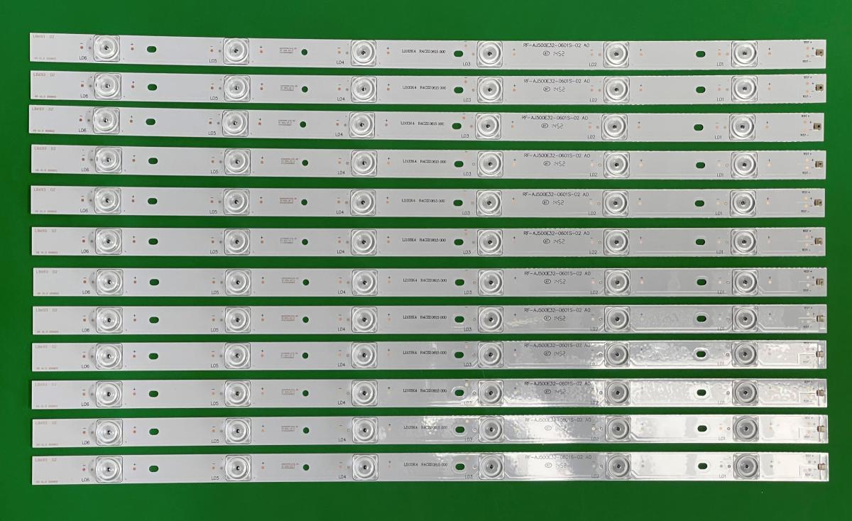 Led backlight strip for tv  SHARP 50" set 12pcs X RF-AJ500E32-0601S-02 A0 , 6LED , 3V , 528MM