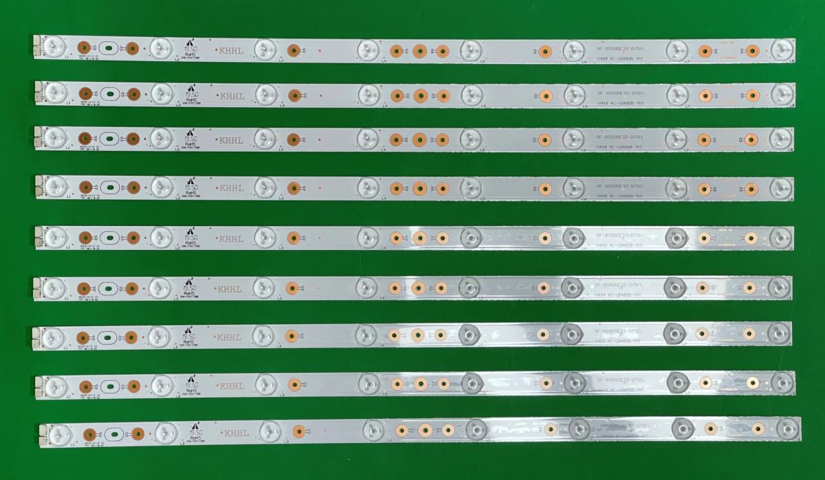 Led backlight strip for tv TCL 48" set 9pcs X 006-P2K1708B , 4C-LB4808-YH1 , 8LED , 535MM , 6V