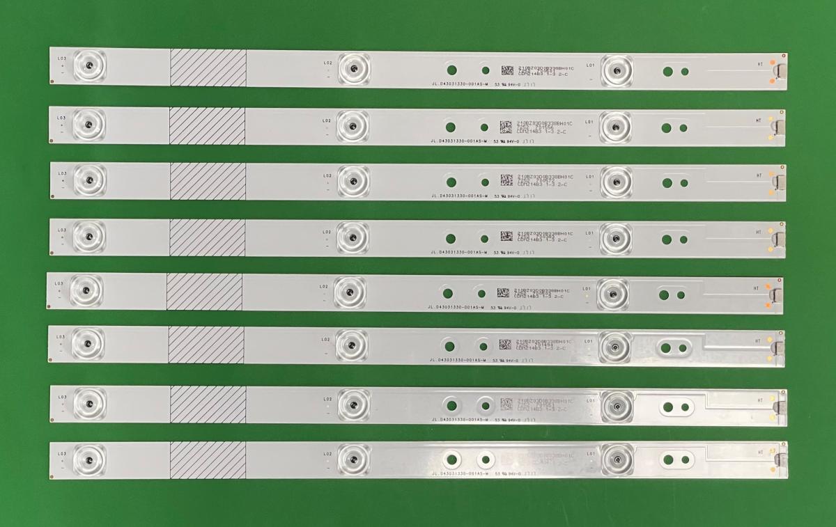Led backlight strip for tv TCL 43" set 8pcs X JL.D43031330-001AS-M , 3LED , 553MM