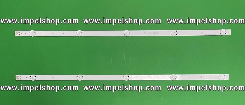 Led backlight strip for tv LG 32" set 2pcs X SSC_32inch_HD_REV05_150925 , 32LH51_HD , 5LED , 589MM