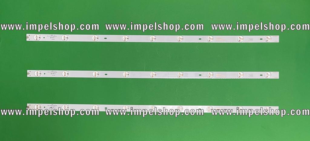 Led backlight strip for tv VORTEX 32" set 3pcs X L32A06LS01 / 3BL042-001HA , 9LED , 626MM , 6V