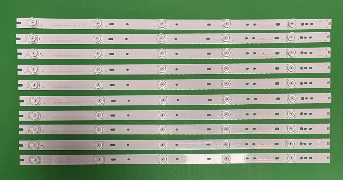 Led backlight strip for tv HAIER 55" set 10pcs X CRH-F55U82303005106CC-REV1.0 , CRH-B55Y8130300510746-REV1.1W , CRH-F55E513030051703N-REV1.2 , CRH-B5530300510725-REV1.0 , CRH-B55K52303005106AG-REV-1.3
