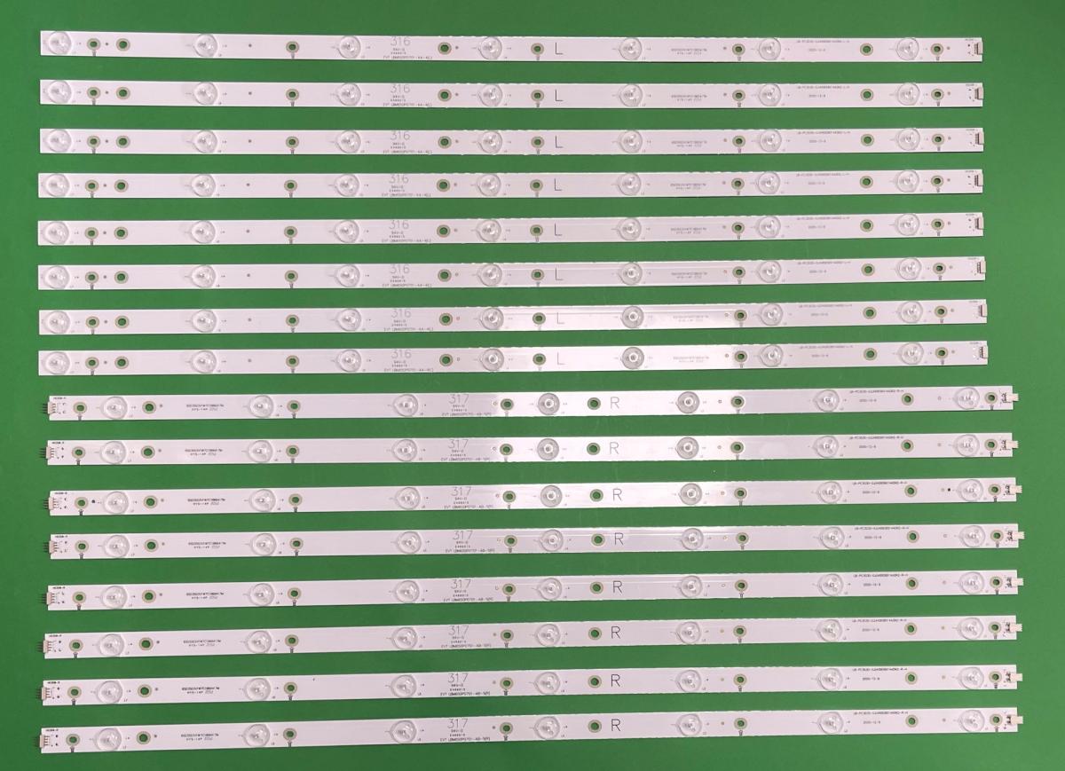Led backlight strip for tv PHILIPS  65" set  16pcs (112LED) , 8pcs X LB-PC3030-GJUHD658X14ADN2-R 7LED & 8pcs X LB-PC3030-GJUHD658X14ADN2-L 7LED , LBM650P0701-AB-5(R) & LBM650P0701-AB-5(L)