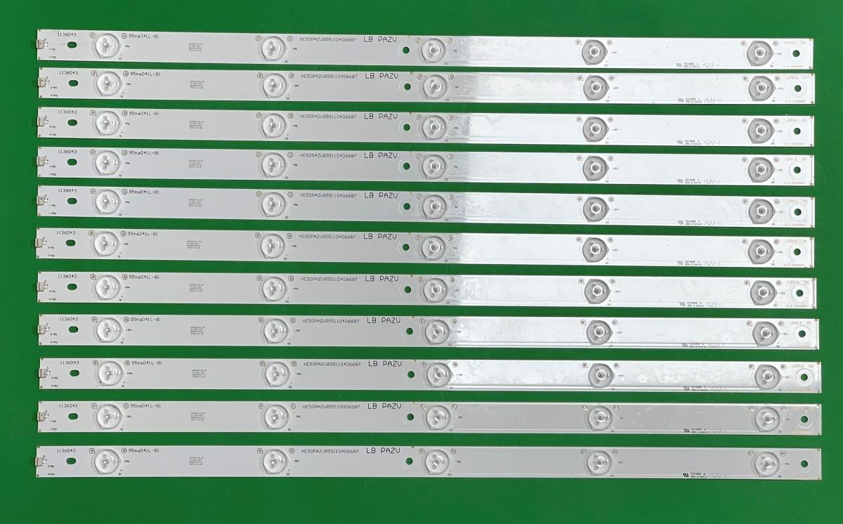 Led backlight strip for tv HISENSE 50" set 11pcs X HE50PAZVR55110406687 , 50_HD500DF-B53_11X5_3030C_5S1P , SVH500A60_Rev02_5WCOP_RJW1_191220 RSAG7.820.6311/ROH , 5LED , 493MM ,