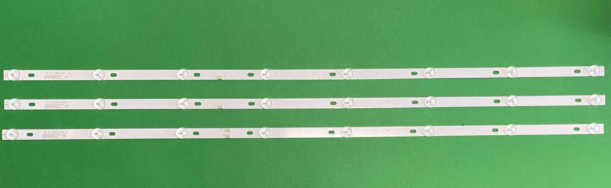 Led backlight strip for tv TCL 43" set 3pcs  ,  2pcs X JS-D-JP43DM-A81EC , 8LED , 6V , 828MM  & 1pcs X JS-D-JP43DM-B81EC , 8LED , 6V , 828MM ,