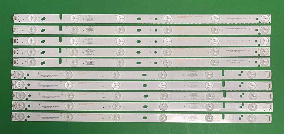 Led backlight strip for tv MANTA 50" set 10pcs , 5pcs X ZDCX50D12R-ZC21FG-01 , 303CX500042 & 5pcs X ZDCX50D12L-ZC21FG-01 , 303CX500041