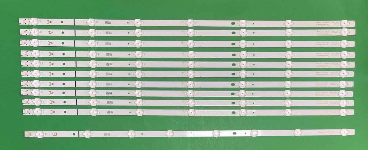 Led backlight strip for tv VESTEL 65"  set 11pcs ,  10pcs X A-TYPE 7LED & 1pcs X B-TYPE 8LED , JL.D65042330-078AS-M_V02
