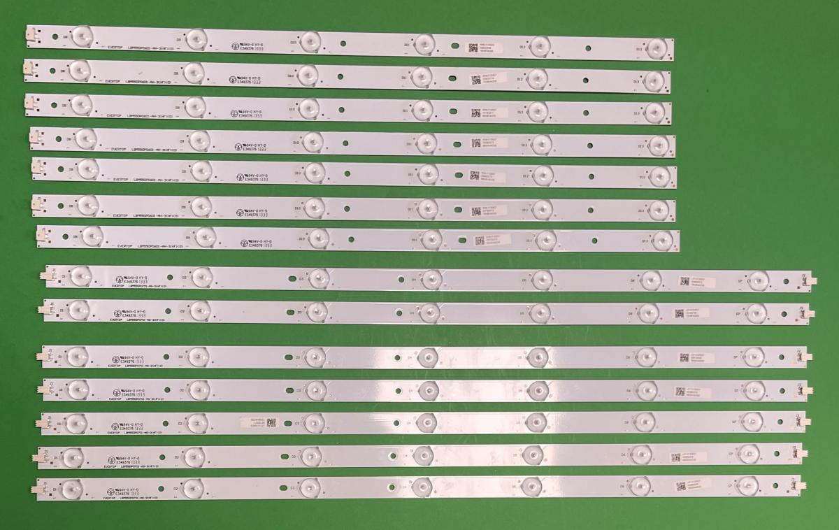 Led backlight strip for tv PHILIPS / HAIER  55" set 14pcs ,  7pcs X LBM550P0701-AG-3(HF)(0) & 7pcs X LBM550P0601-AH-3(HF)(0)