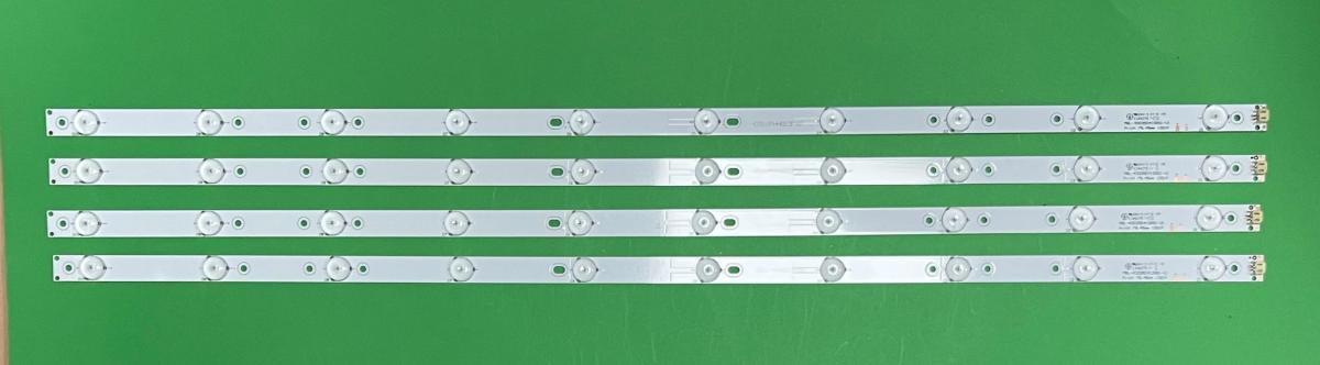 Led backlight strip for tv HISENSE 40" set 4pcs X  MBL-40035D410RS1-V1 , 10LED , 3V , 773mm , Pitch 79.45mm ,