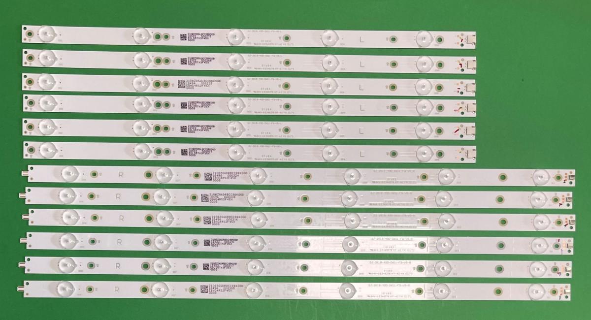 Led backlight strip for tv PHILIPS/SONY  49" set 12pcs , 6pcs X GJ-2K18-490-D611-FQ-V5-R & 6pcs X GJ-2K18-490-D611-FQ-V5-L , 3 V ,