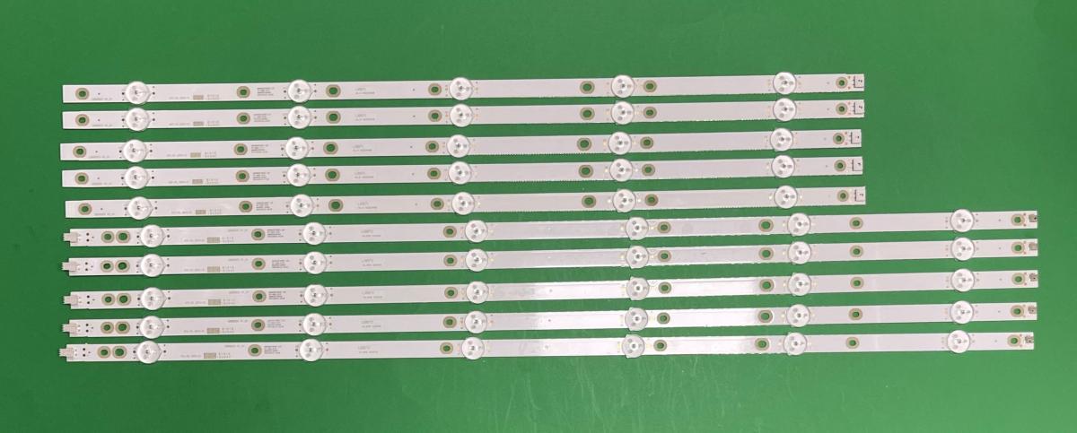 Led backlight strip for tv  PHILIPS 58" set (55LED) 10pcs , 5pcs X LB58003 V0_01 & 5pcs X LB58003 V1_01 , LB-GM3030-GJPHP585X11AA12-R/L-2-T , 3V ,