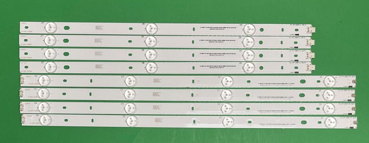 Led backlight strip for tv PHILIPS  47" set 8pcs , 4pcs X CL-47-D407-R-V2 & 4pcs X CL-47-D407-L-V2