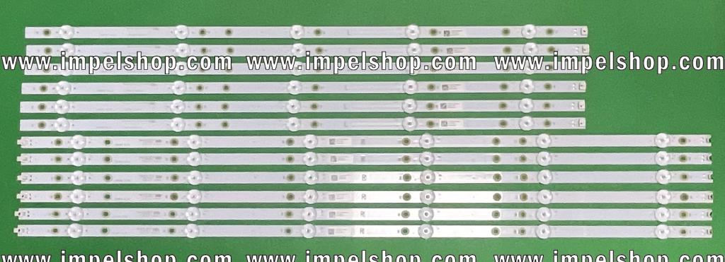 Led backlight strip for tv PHILIPS / ELEMENT  65" set 12pcs , 6pcs X LB65065 V0_00 & 6pcs X LB65065 V1_00