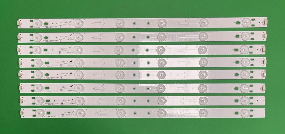 Led backlight strip for tv TCL 42" set 8pcs , 6pcs X TOT_42B500_A-L6X6_Pitch-76.8um , 4C-LB420T-YH1A & 2pcs X TOT_42B500_B-R2X6_Pitch-76.8um , 4C-LB420T-YH1B