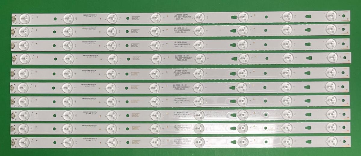 Led backlight strip for tv HITACHI 49" / 50" set 10pcs X LE49D8-01(A) PN : 30349008202 / LED50D8-03(A) . 8LED , 3V , 510MM ,  PN : 30349008203