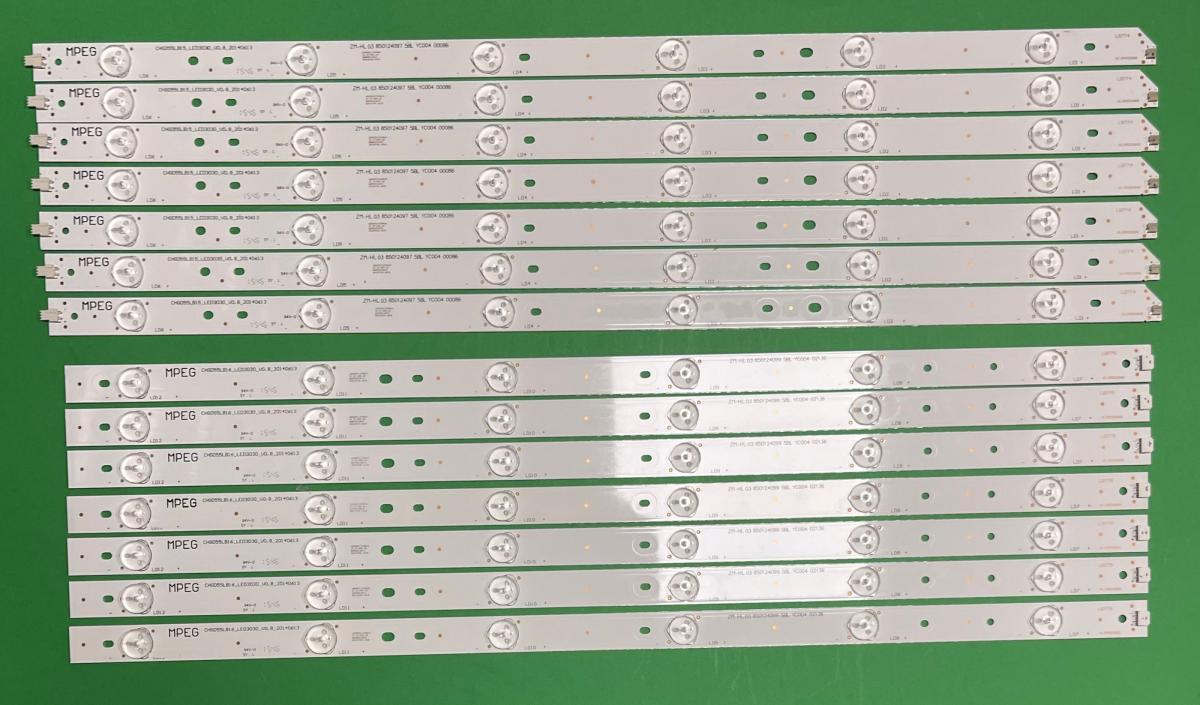 Led backlight strip for tv HITACHI 55" set 14pcs X 7pcs X CHGD55LB15_LED3030_V0.8 & 7pcs X CHGD55LB16_LED3030_V0.8